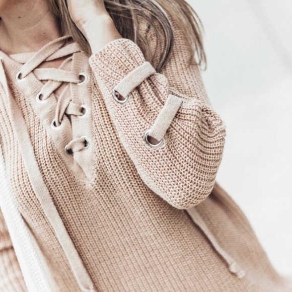 LAST ONE❗️HP🎉 Lace Up Sweater - Picture 4 of 7